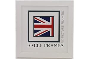 Skelf Frames 10 x 10 Inches Square Picture Photo Frame in Phoenix White Solid Wood with Glass Hand made in Yorkshire (Multiple Sizes)