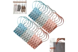 24 stycken tvättklämmor utan avtryck, vindtåliga färgglada handduksklämmor, klämmor med snöre, klädklämma bekvämt handtag och stark fjäder, strumpklämmor för tvättlina och kläder, strumpor