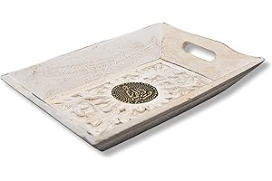 Diko.style® - Vassoio sottovuoto in legno decorativo - Stile orientale con Buddha decorativi, elefante fortunato e altro ancora a scelta - Perfetto per Porta Chaves -24 x 15,5 x 4,6 cm (Buddha bianco)