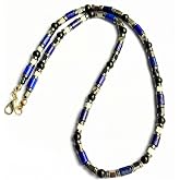 Ayrestyle Erkek Lapis Lazuli, Hematit ve Oniks Doğal Taş Kolye, 51 cm Uzun Zincir, G&uuml;&ccedil; ve Denge Kolyesi - sevgililer G&uuml;n&uuml; Hed