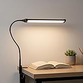 Coverzone Led Masa Lambası &ndash; 12W USB G&uuml;&ccedil; Girişli, Esnek Kol, Klipsli Tasarım, 3 Renk Sıcaklığı (2800K/4200K/6000K), Kısılabil