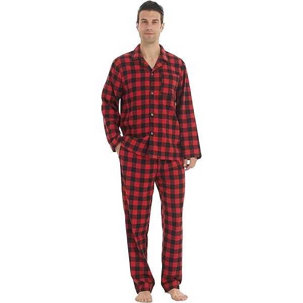 100% katoenen zachte flanellen pyjama's | Elastische top met lange