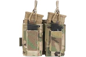 EXCELLENT ELITE SPANKER Funda Abierta para Cargador Simple/Doble/Triple para M4 M16 AK AR Magazines y Funda para Cargador de Pistola