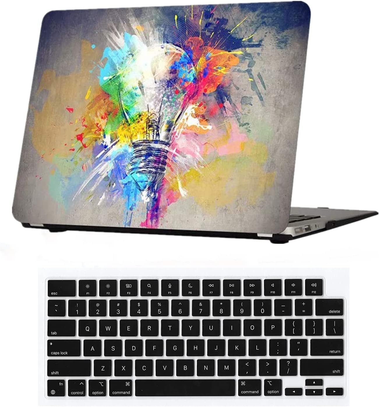 for MacBook Air 13.6 inch Case 2022 2023 2024 2025 Release M4 A3240 M3 A3113 M2 A2681 with Touch ID, Plastic Laptop Hard Shell Case & Keyboard Cover for M4 M3 M2 MacBook Air 13.6, Creative Lamp