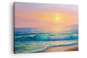 ARTTOR Lienzos decorativos mar ola orilla Cuadro Sobre Lienzo Moderno 70x50cm Cuadros Decoracion Salon Dormitorio Cocina Cuadros Pared Imágenes Wall Art Prints Decor Canvas AA70x50-3915