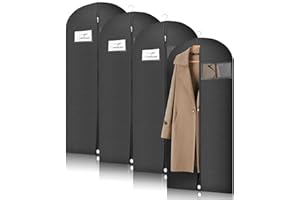 OUXAYAPL 4PCS Kleidersack Lang 152 x60 cm, Faltbare Kleiderhülle, Atmungsaktive Kleidersäcke mit Griffen für Mäntel, Kleider, Abendkleider, Anzüge | Schützt vor Staub, Feuchtigkeit & Motten