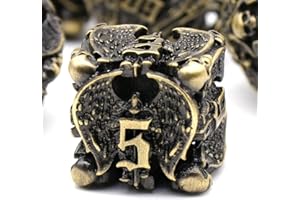 DND Würfel Set, Metall Spielwürfel Dungeons and Dragons Würfel Set HNCCESG Hohle Engel D&D Würfel Polyedrische Würfelset für Pathfinder MTG RPG DND Dice Set W20 W12 W10 W8 W6 W4 (Engel Bronze)