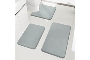 chakme 3-częściowy zestaw dywaników łazienkowych, miękka pianka z pamięcią kształtu, dywanik łazienkowy w kształcie litery U, antypoślizgowy, nadaje się do prania, zestaw dywaników łazienkowych, kolor