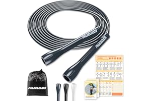 PALECLOUDS Springseil Verstellbares für Speed Skipping, PVC Springseil Erwachsene Fitness für Damen, Herren und Kinder, 3M Leichtes Springseil Mit Trainingsposter und ABS Rutschfester Griff