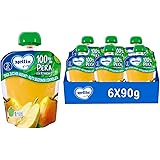 Mellin, Pouch Merenda 100% Pera con Vitamina C - 6 Confezioni da 90 Gr