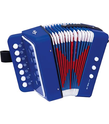 Acordeón De Juguete Para Niños Con 7 Teclas Y 3 Válvulas - Instrumento Musical Educativo De Botones, Ideal Para Primeros Pasos En Música