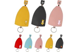AfitLulu 8 PCS Car Key Case PU Leather Key Bag for Women and Men, Creative Pull Out Style Key Sleeve for House Keys, Car Key, Portable Car Key Holder Fashionable Key Pouch for Handbags