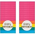 Talking Tables Happy Birthday Napkins - Rainbow Party Supplies for Kids, Adults, 16 x Paper Serviettes,33cm x 33cm, RBHBNAPKINS