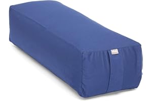 ‎BODHI Bodhi Yoga Salamba Bolster Eco Washable Cover Made of 100% Organic Cotton Yoga Roll Square with Organic Spelt Filling Large Yoga Cushion for Restorative Yoga Dimensions: 63.5 x 26.5 x 20.5 cm