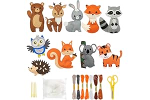 Select Zone Set da cucito per bambini, set da 10 pezzi, per bambini, fai da te, per bambini, a partire dai 6 anni in su, (combinazione di animali 2)