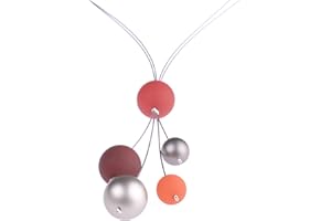 Adi Modeschmuck lange Kette 'Nina',insgesamt 90cm lange,zweisträngige Kette ohne Verschluß aus Polarisperlen und metallic Acrylperlen,handgefertigt in Berlin