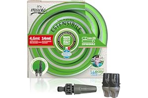 Idroeasy It's Magic Smart Open 14m Tubo Estensibile da Giardino con Lancia, Canna Acqua Anti Nodo e Anti Torsione, Leggero e Atossico, Made in Italy