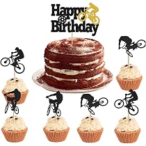 Essbarer Tortenaufleger * MOUNTAINBIKER* BMX-Rad // Kuchendekoration Fahrradfreunde // Mountainbike Kuchenaufleger 20cm Durchmesser (Zuckerpapier) Lebensmittel & Getränke