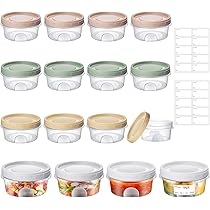Mispudin 16 Stuks Plastic Bakjes met Deksels Rond, 300ml Vershoudbakjes Klein Herbruikbaar, Diepvriesbakjes Ronde, Lekvrije Deli Containers Set, Meal Prep Containers voor Koelkast, Magnetron