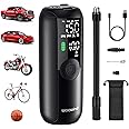 Woowind LP1 Tyre Inflator Air Compressor, 150 PSI, Bike Pump, Auto Cut Off, Cordless Car Tyre Inflator with Schrader, Presta, Dunlop, Pressure Gauge for Car, Bicycle, Motocycle