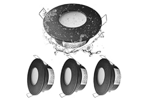 Sweier Black GU10 Waterproof Downlight, IP65 Bathroom Spotlight, Without Bulb, Round recessed Ceiling Light, Opening 68mm/2.68in, Pack of 4