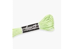 12 Pack of Premium Embroidery Thread Luca-S, 100% Giza Cotton, Oeko TEX Certified Stranded Cotton - 252 / DMC 164 / Anchor 240
