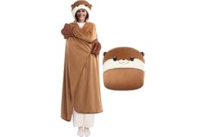 Mewaii Tragbare Decke mit Kapuze und Ärmeln,Kuscheldecke mit Handschuhen Weiche Flanell Sherpa Decke für Damen und Herren Ideal für Zuhause Reisen und Tierliebhaber