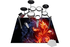 TKUHKNAG Alfombra de Tambor de insonorización, Kit de Batería de Jazz Electrónico, Alfombra para Bateria Acustica, Alfombras Acusticas Alfombra Bateria, Alfombras para Bombo Caja Alfombrillas 140 x 120 cm