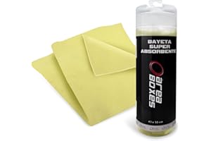 AREABOXES Gamuza Secado Coche, Bayeta Sintética Premium, Superior a La Natural. Tamaño Ideal. Toalla/Paño De Secado Exterior, Super Absorbente Y Con Estuche. No Deja Marcas, Seca En Una Pasada (1, 43 X 32 CM)