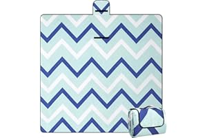 Leisuremix Picknickdecke isoliert 200 x 200cm XXL wasserdicht, 210D Oxford Campingdecke Stranddecke Ultraleicht, Picnic Blanket mit Tragegriff Outdoor Decke für 6-8 Personen, Welle