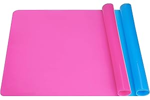 QH-SHOP Tapetes de Silicona Múltiples Grande Antiadherente Mantel Individual para Manualidades, Fundición de Joyas, Fabricación de Vasos de Brillo Epoxi, 2 Piezas 40x30cm