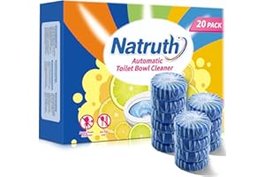 NATRUTH 20PCS Automatic Toilet Bowl Cleaner,Toilet Cistern Blocks,Long-Lasting Bathroom Cleaner Tablets,Powerful Rim & Bowl Cleaning,Lemon Scent