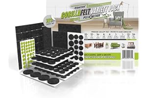 Slipstick Gorilla Felt Furniture Pads (189 Piece Variety Pack) Premium Furniture Pads & Chair Leg Floor Protectors for Hardwood Floors & Hard Surfaces