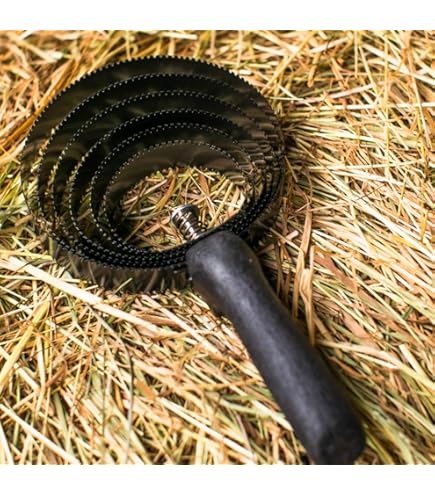 Striglia Per Cavalli Zincata - 8 File Di Denti, Manico In PVC Rosso - Foto 4