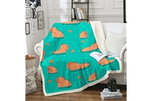 HOMEWISH Capybara Decke 75x100,Lustige Capybaras Im Wasser Decke Werfen für Kinder Teens,Nette Maus Nagetiere Tiere Fleece Decke Cartoon Stil Fuzzy Decke Weiche,Kawaii Geschenke für Capybara Liebhaber