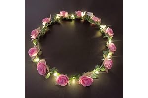 ‎DANOLT Danolt LED Haarschmuck,10pcs Led Blumenkranz Haare Geschenke für Alle AnläSse Festival Accessoires Geschenke für Frauen, Haarschmuck Oktoberfest Deko Haarkranz Leuchtend Haarreif Led