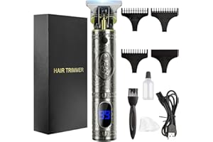 AISEELY Tondeuse Cheveux Hommes, Tondeuse Barbe Kit Homme Electriques Tondeuse Cheveux Rasoir professionnelle en T Sans Fil électrique avec écran LCD pour Salon de Coiffure les Enfants et la Famille