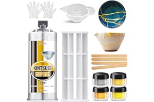 FUCHOI Kit di Riparazione Kintsugi 50ml, Set per Riparazione Porcellana con Colla Ceramica Dorata, Adatto per Ceramica Rotta, Vetro, Oggetti in Porcellana e Sculture, Arte Kintsugi Giapponese