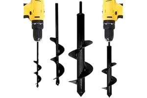 OutdoorGems Auger Post Hole Digger Drill Bit Set – 2 Pack of Spiral Bits 4x22cm & 8x30cm for Garden Planting, Fence Posts, Bulbs, Seeds & Compost – Fits Most Drills, Durable Rust-Resistant Steel