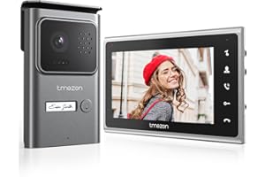 TMEZON Video Türsprechanlage 2 Draht, Türklingel mit Kamera und 7''Monitor,Gegensprechanlage mit Türöffner,Stecker&Spielen,Nachtversion,Zwei-Wege-Audio,Entsperren durch Monitor