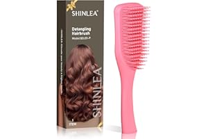 SHINLEA Brosse à cheveux démêlante ultime, brosse à cheveux démêlante pour cheveux mouillés et secs, réduit la casse, élimine les nœuds, glisse à travers les enchevêtrements, tous les types de cheveux