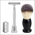 Pearl Shaving Double Edge Safety Razor (SS-01CC With stand And Shaving Brush 11 SY) -Classic & Traditional shaving Kit for Men | Premium Shaving Set for Father's Day gift option