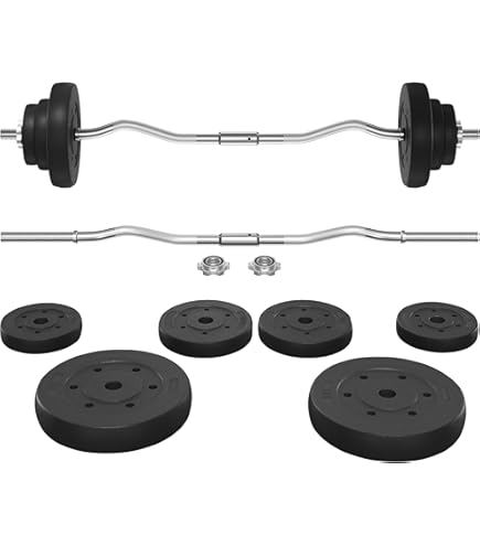 Barre Haltere Disques Haltères Gymtek - 1,25, 2,5, 5, 10, 20kg En Fonte Noire, Trou 30mm Disque Musculation