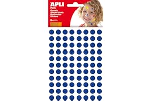 APLI Kids 13231 - Bolsa de gomets redondos 10 mm, color azul, 6 hojas