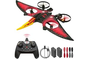 Aooess RC Airplane Toys for 8-12 Year Old Boys: Drone for Kids Presents for Age 9 10 11 12 Years Old Kids Birthday Gifts Flying Dinosaur Toys for Beginners Remote Control Plane for Adults (Red)