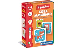 Clementoni Sapientino - Cosa Mangiano?, Gioco Educativo per Bambini 4-6 Anni con Flashcards Memory per Associare Animali e Cibi, Stimola la Logica, Made in Italy, Lingua Italiana, 16863