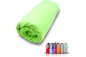 Meishida Toalla de Microfibra Secado Super Rápido, Toalla para Deporte Gimnasio, De Viaje y a la Playa, Absorbente y Ultraligera (Verde, 80 x 150 cm)
