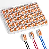 Flintronic 55 Pieces Electrical Connectors Cable, 2 in 2 Outside Terminal Blocks, Quick Electrical Connectors for Fixed Wires
