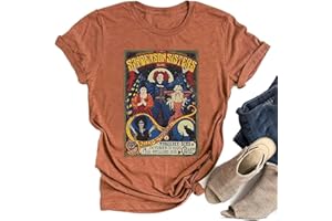 Ykomow Halloween Movie Shirts for Women Vintage Sanderson Sisters Witch Graphic Tees