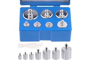 Mardatt 8-teiliges Präzisionswaage-Set, 10 g, 2 x 20 g, 50 g, 2 x 100 g, 200 g, Stahlgewichte, Kalibrierung mit Pinzette für digitale Waage, Schmuckwaage, M2 Klasse (insgesamt 500 g)